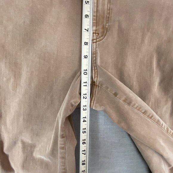 R Jeans Super High Rise Jeans Cropped Raw Hem Sz 34 Petite Skater Length Brown - Picture 9 of 11